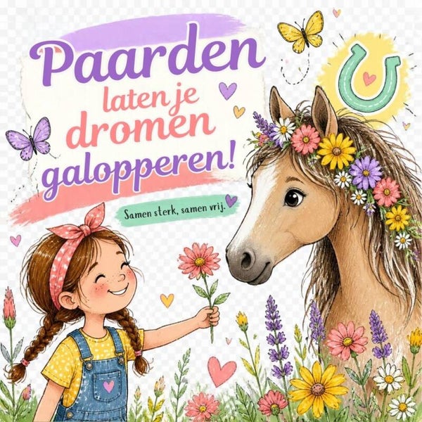 Keramische tegel paarden "Paarden laten je dromen galopperen"