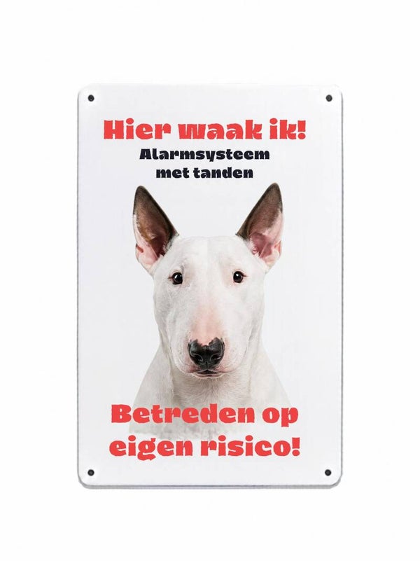 Aluminium tibetaanse terriër - Hier waak ik bord - 20x30 cm