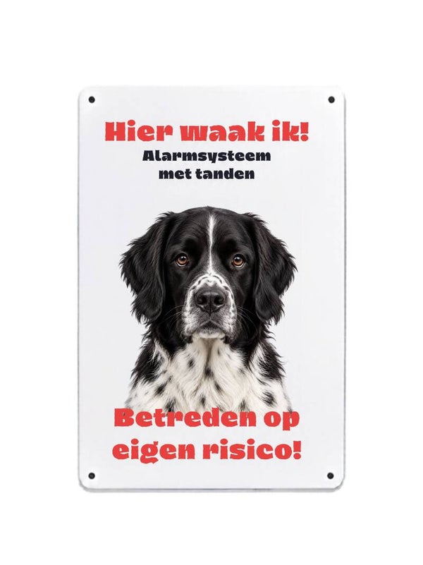 Aluminium friese stabij - Hier waak ik bord - 20x30 cm