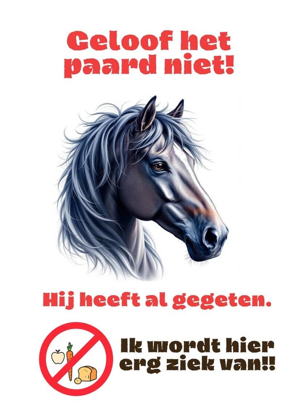 Aluminium - Niet voeren! - Paard - 20x30 cm