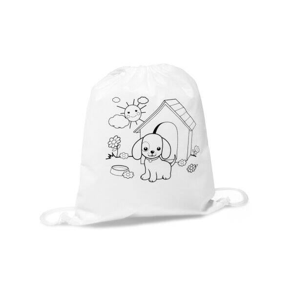 Gymtas - rugtas hondje - zelf kleuren - inclusief stiften
