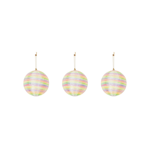 Kersthangers - Set van 3 - Kerstballen Schuim - Neonkleuren - 8 cm