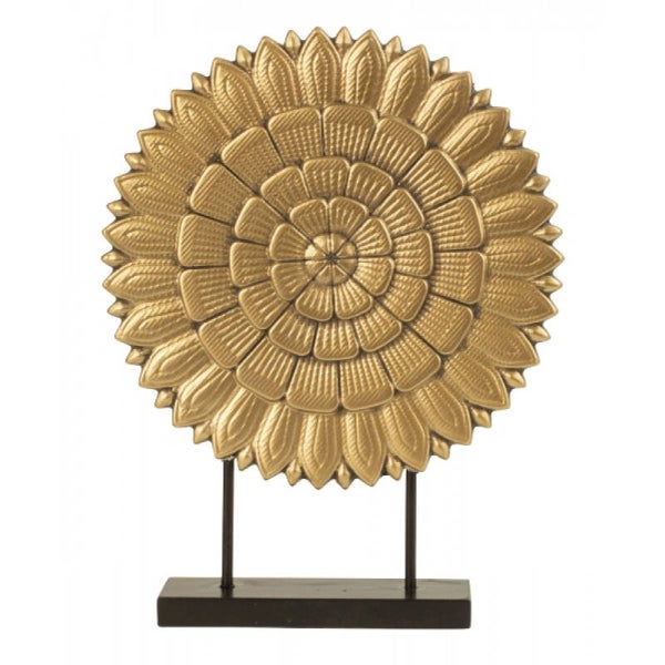 Houten Raamdecoratie Bloem Goud - 31 cm