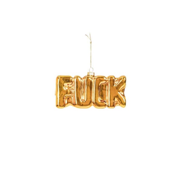 Kersthanger - FUCK - Glas - Goud