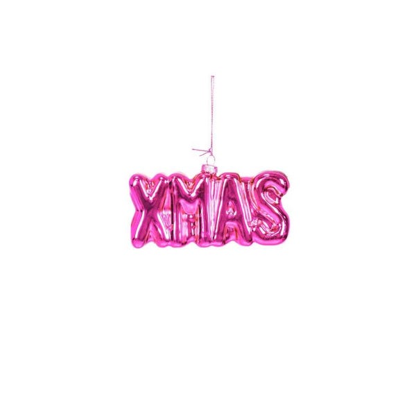 Kersthanger XMAS - Roze - Glas