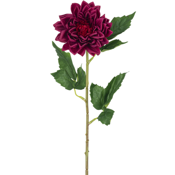 Kunstbloem Dahlia real touch - Donker rood - 54 cm