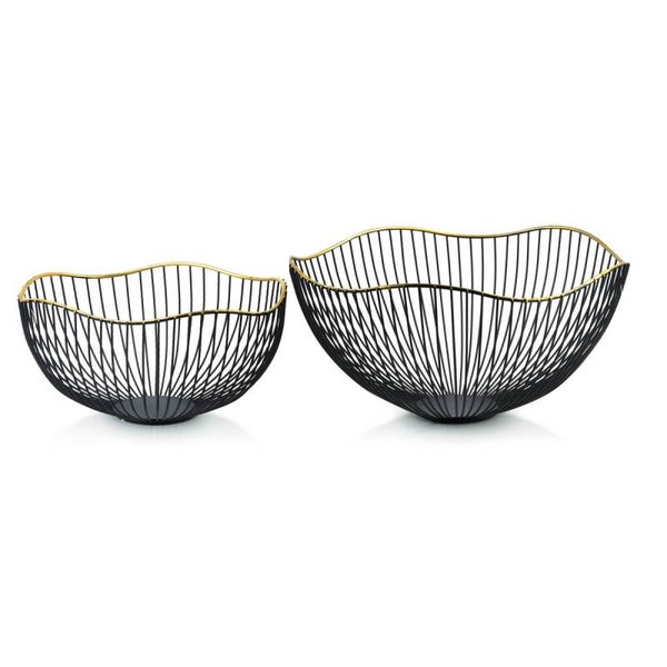 Set van 2 Decoratieve Kommen "Cedric" - 25.5xH:11cm/32xH:13.5cm