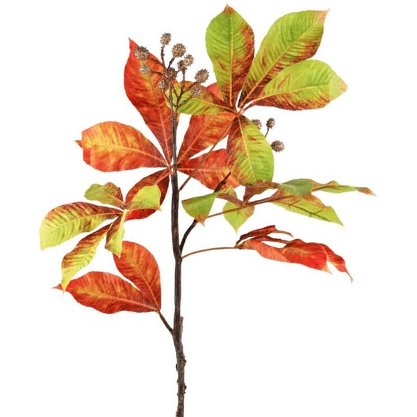 Kunsttak Kastanje - Rood/groen - 91 cm