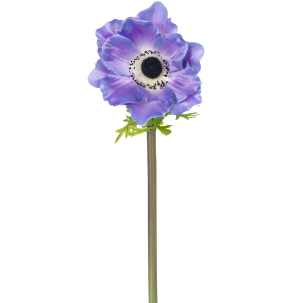 Kunstbloem anemoon deluxe - paars - 43 cm