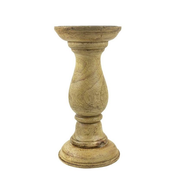 Kandelaar rond mango hout - 15cm