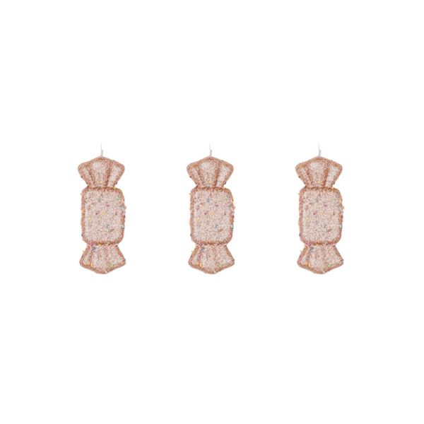 Kersthangers - Set van 3 - Toffee Candy Foam - Bruin / Disco Dip