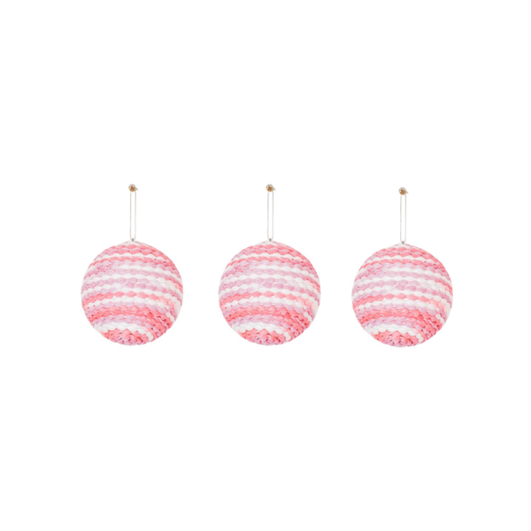 Kersthanger - Set 3 stuks - Kerstballen - Schuim - Neon Roze - 10 CM