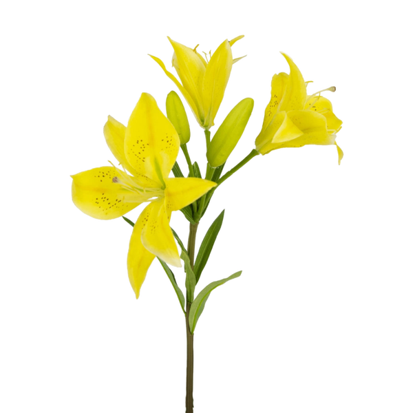 Kunstbloem Asiatic lily- Geel - 66 cm