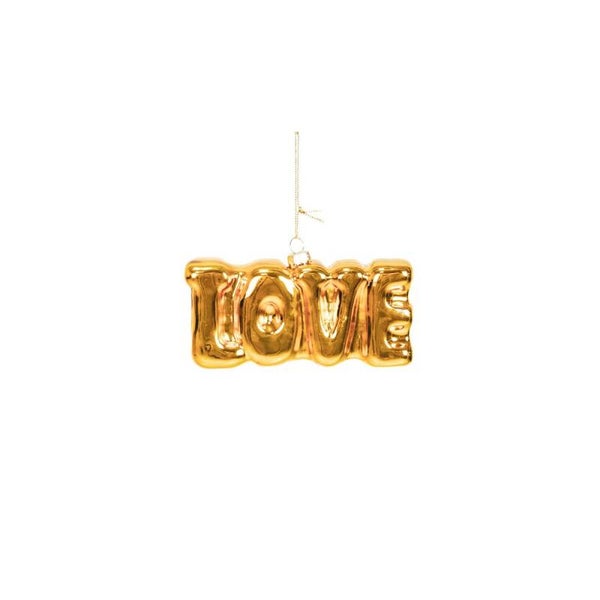 Kersthanger LOVE - Goud - Glas