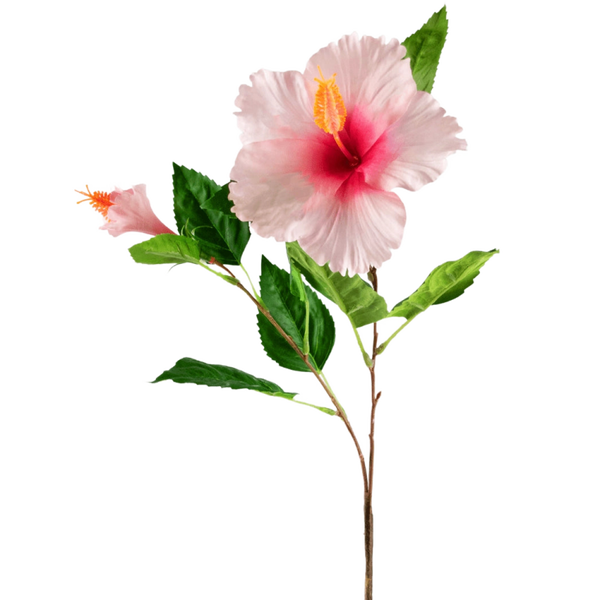 Kunstbloem Hibiscus - Licht roze - 64 cm