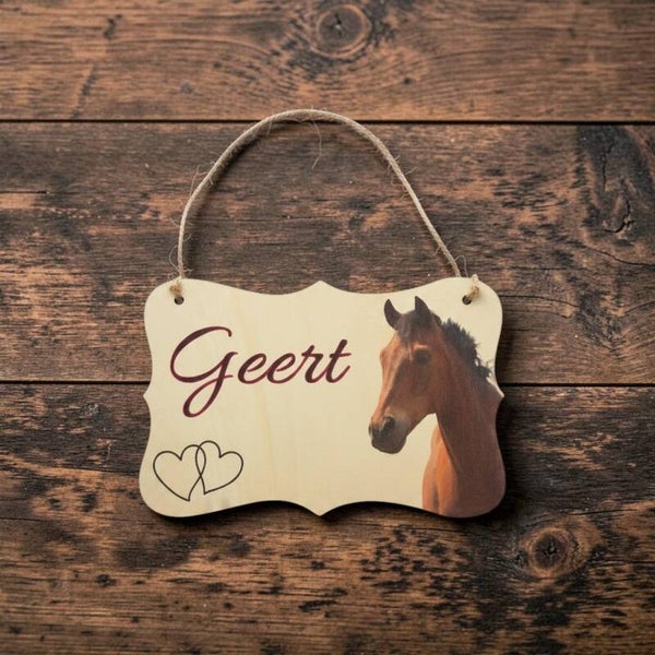 Naambord paard/pony - eigen foto en naam
