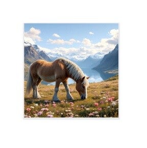 Keramische tegel - Haflinger paard - 15x15 cm