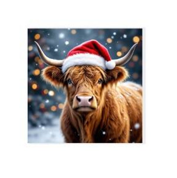 Keramische tegel - Kerst schotse hooglander 1 - 15x15 cm
