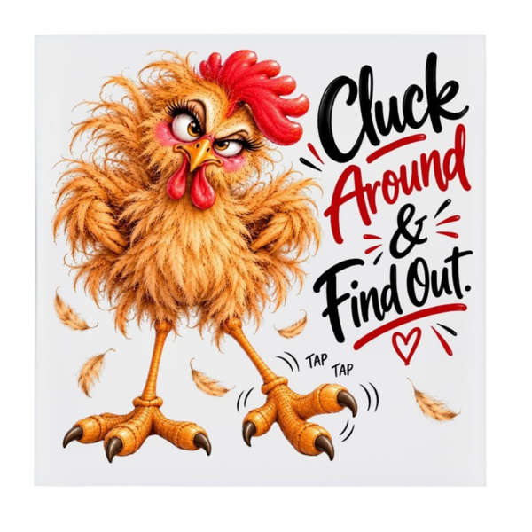 Keramische tegel "Cluck around & Find out"