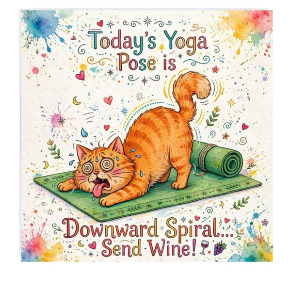 Keramische tegel grappige Yoga kat