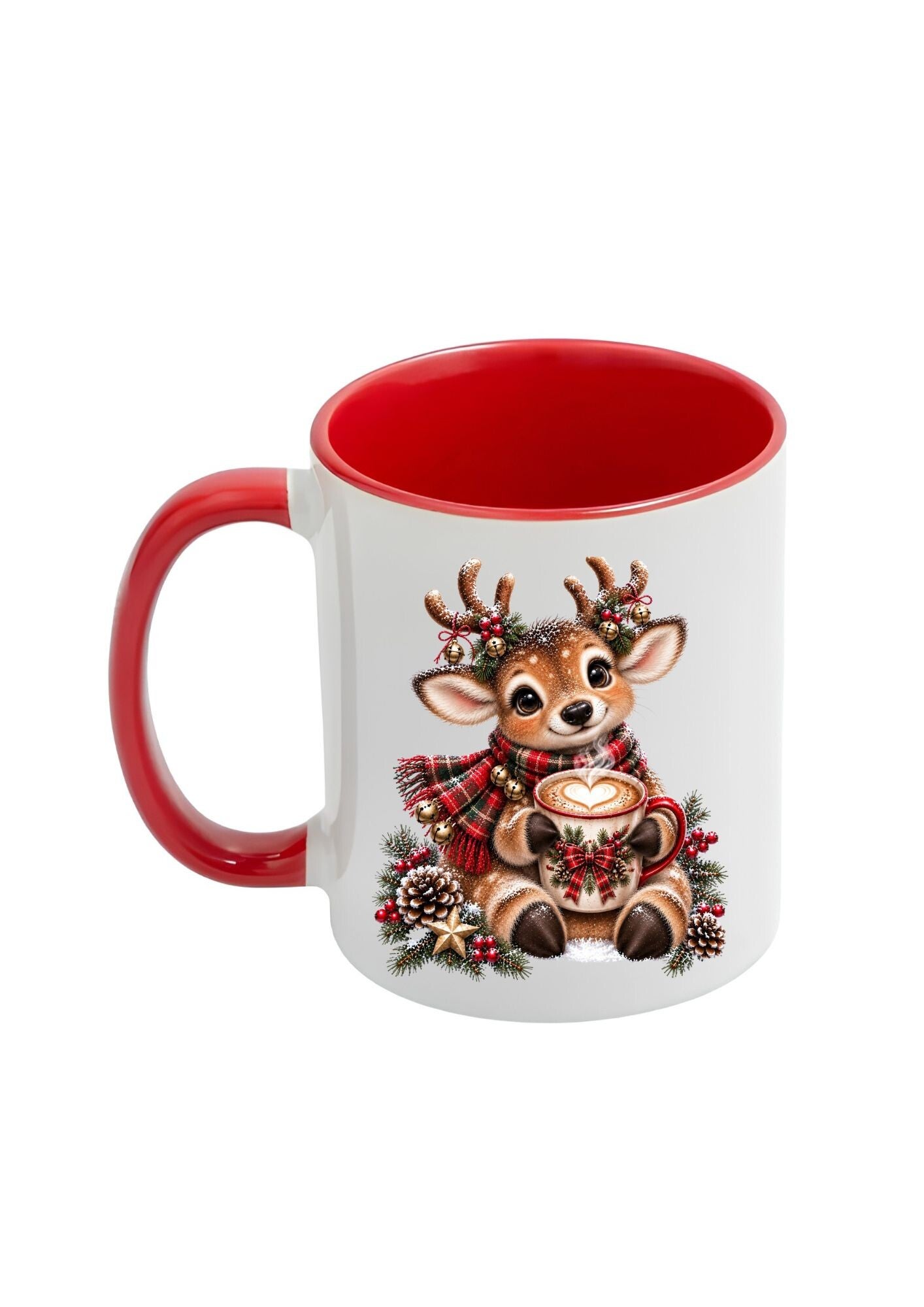 Mok rood hert kerst