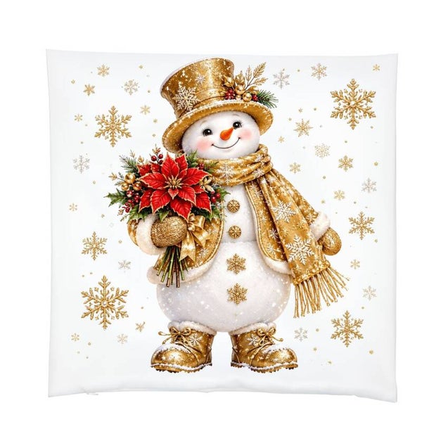 Kussensloop Sneeuwpop goud - 39x39 cm