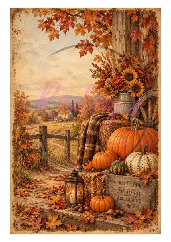 Scrapbook sheet herfst 2 - 18.5 x 27.7 cm