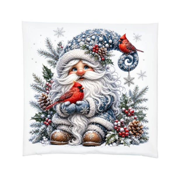 Kussensloop Gnoom kerst zilver - 39x39 cm