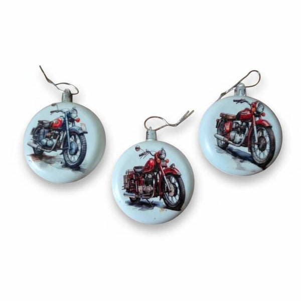 Kerstballen Motor - Set van 3