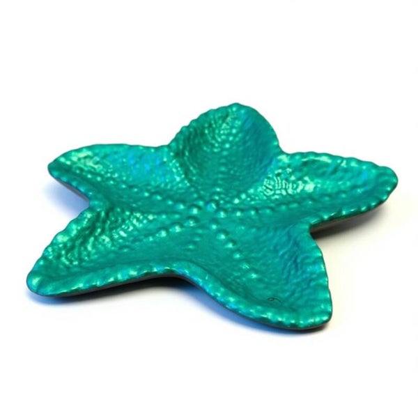 Zeester Schaaltje Metallic Groen - 10x10x2 cm