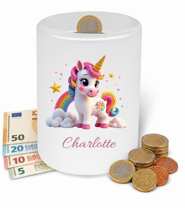 Spaarpot unicorn / eenhoorn regenboog