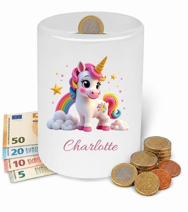 Spaarpot unicorn / eenhoorn regenboog