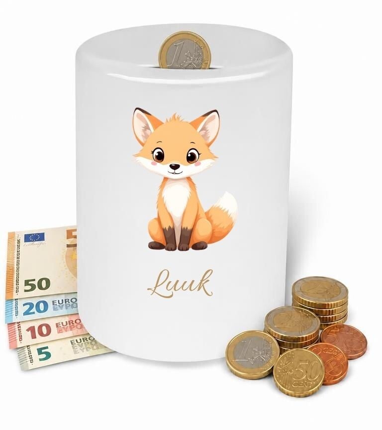 Spaarpot vos zittend