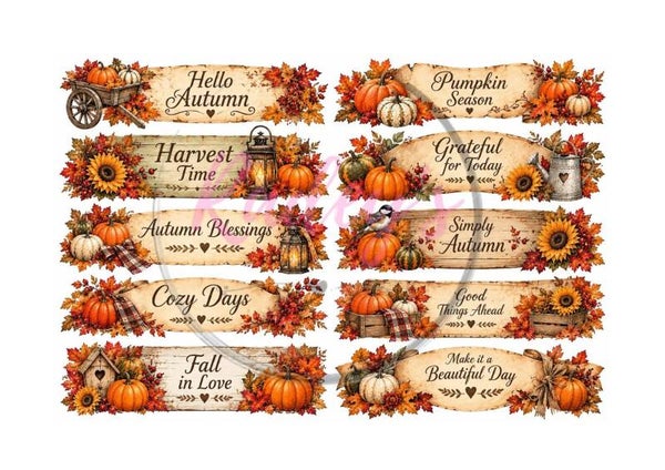 Stickers herfst banner a4 vel