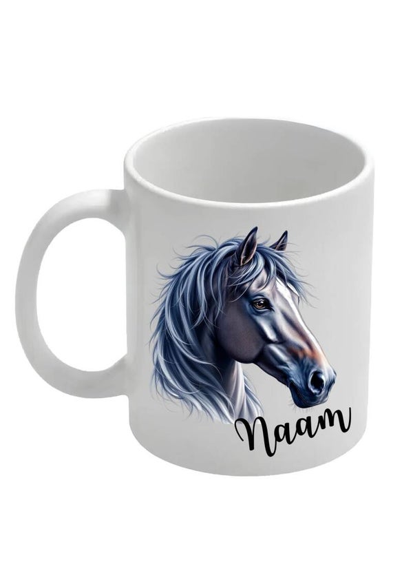 Mok met naam - Paard bruin