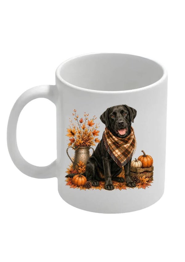 Mok herfst Labrador zwart