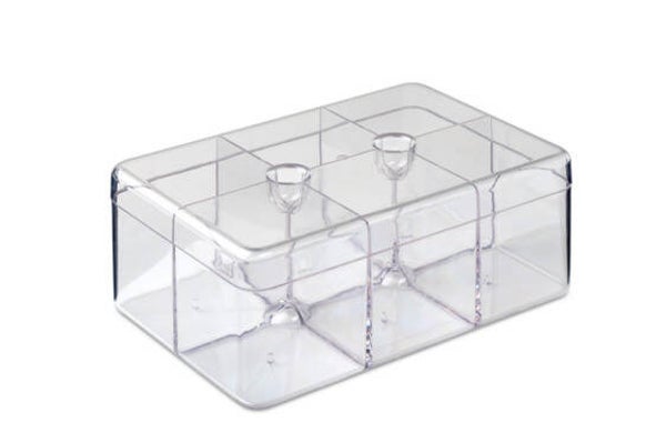 Mepal Theedoos Rechthoekig - 6 vaks - Helder