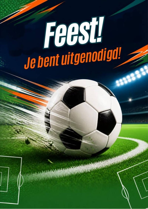 Kinderfeestje uitnodigingen Voetbal - 6 stuks - Inclusief enveloppen