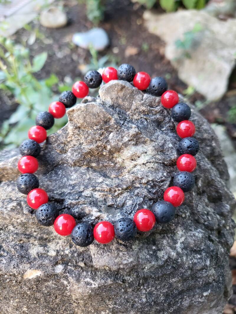 Lavastein &amp; rote Koralle 