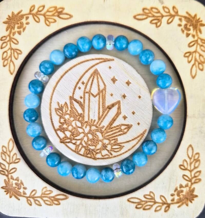 Larimar mit Auraquarz und Opalit Herz CHF 35.00