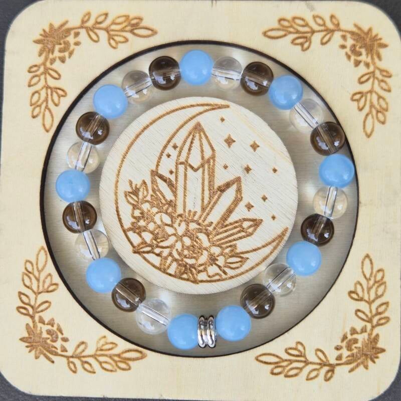Aquamarin / Rauchquarz / Bergkristall mit Edelstahl CHF 35.00