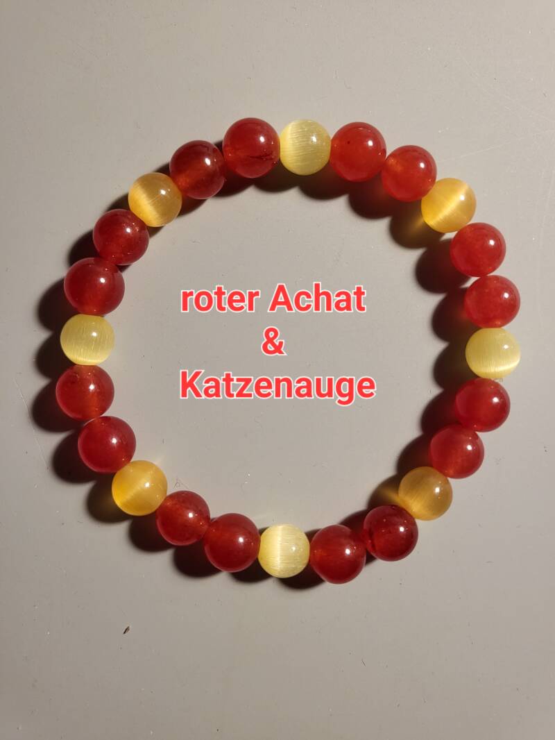 Roter Aachat &amp; Katzenauge 