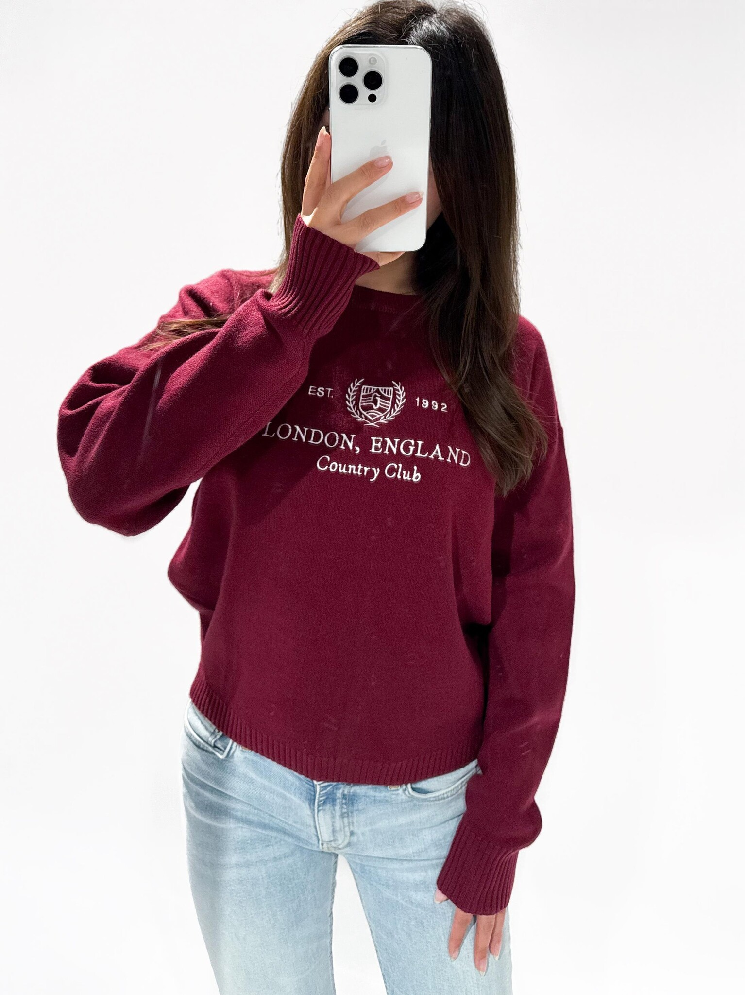 London sweater wine red