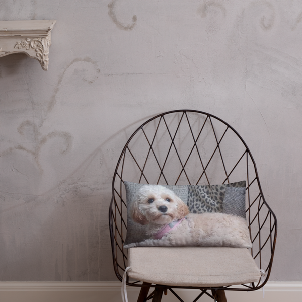 Personalized All over Print Pillow / Cushion Front Drawing Sketch Back Orginal Photo 20″×12″