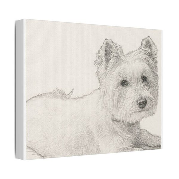 Custom Pencil Pet Portrait on Satin Canvas