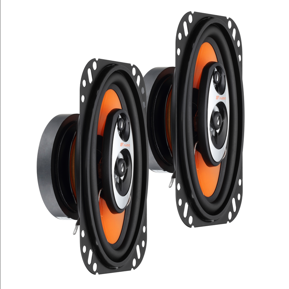 GT Audio GT-FR463 4x6" 10.5x15.5cm 3-Way Coaxial Speakers 2x60W RMS