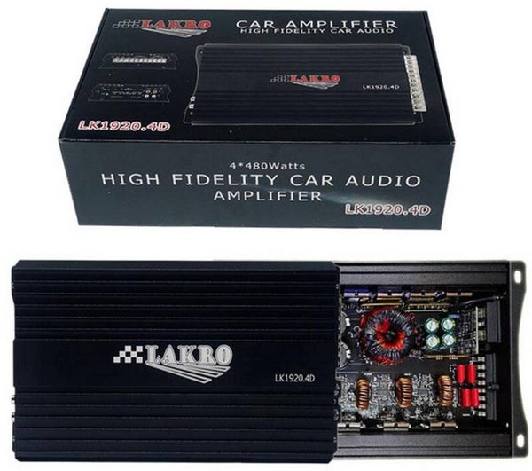 LK1920.4D - 4-kanaals - Lakro - 480watt - 2 tot 4 Ohm