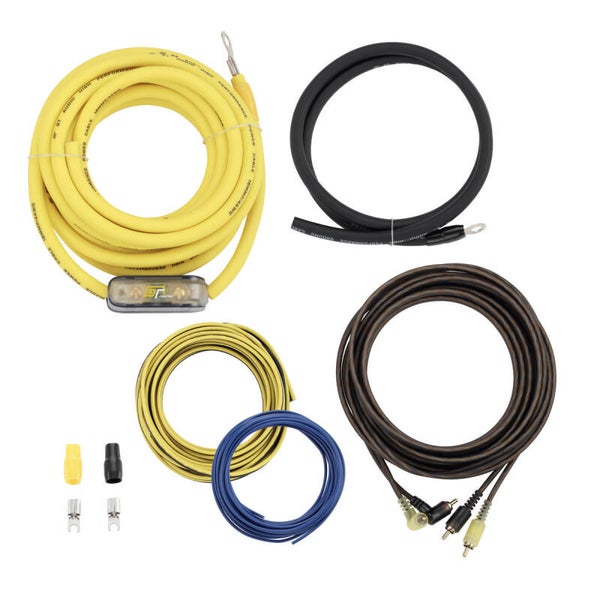 GT Audio GT-PK4 4AWG (18mm) 100A Mini-ANL Fused Prewired & Crimped 5m Super Flexible Amplifier Wiring Kit (9%OFC/1029 Strand)