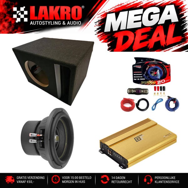 10 inch Pack 10 - LAKRO - subwooferpakket - 1000 watt RMS