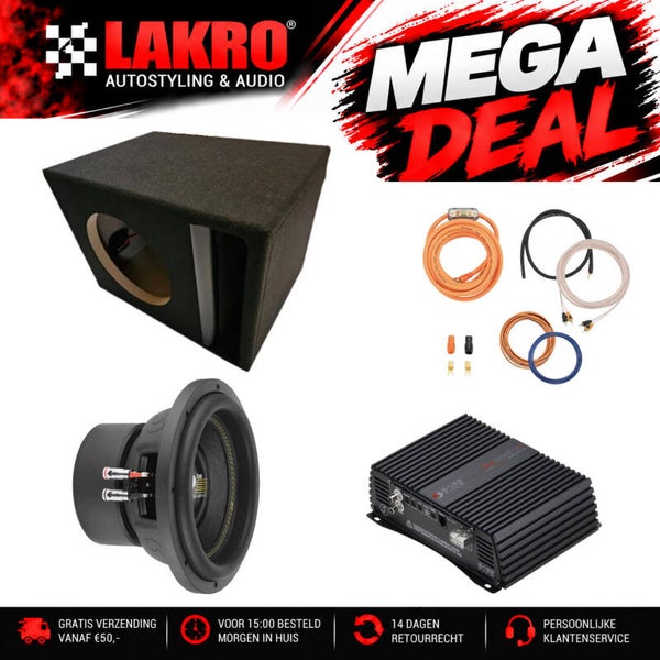 10 inch Pack 12 - LAKRO - subwooferpakket - 1000 watt RMS